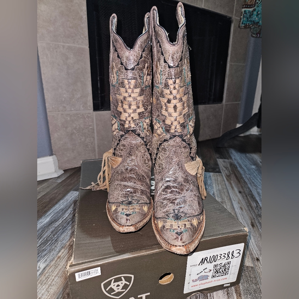 Ariat Brown Women's Western Cowboy Boots with Tassels